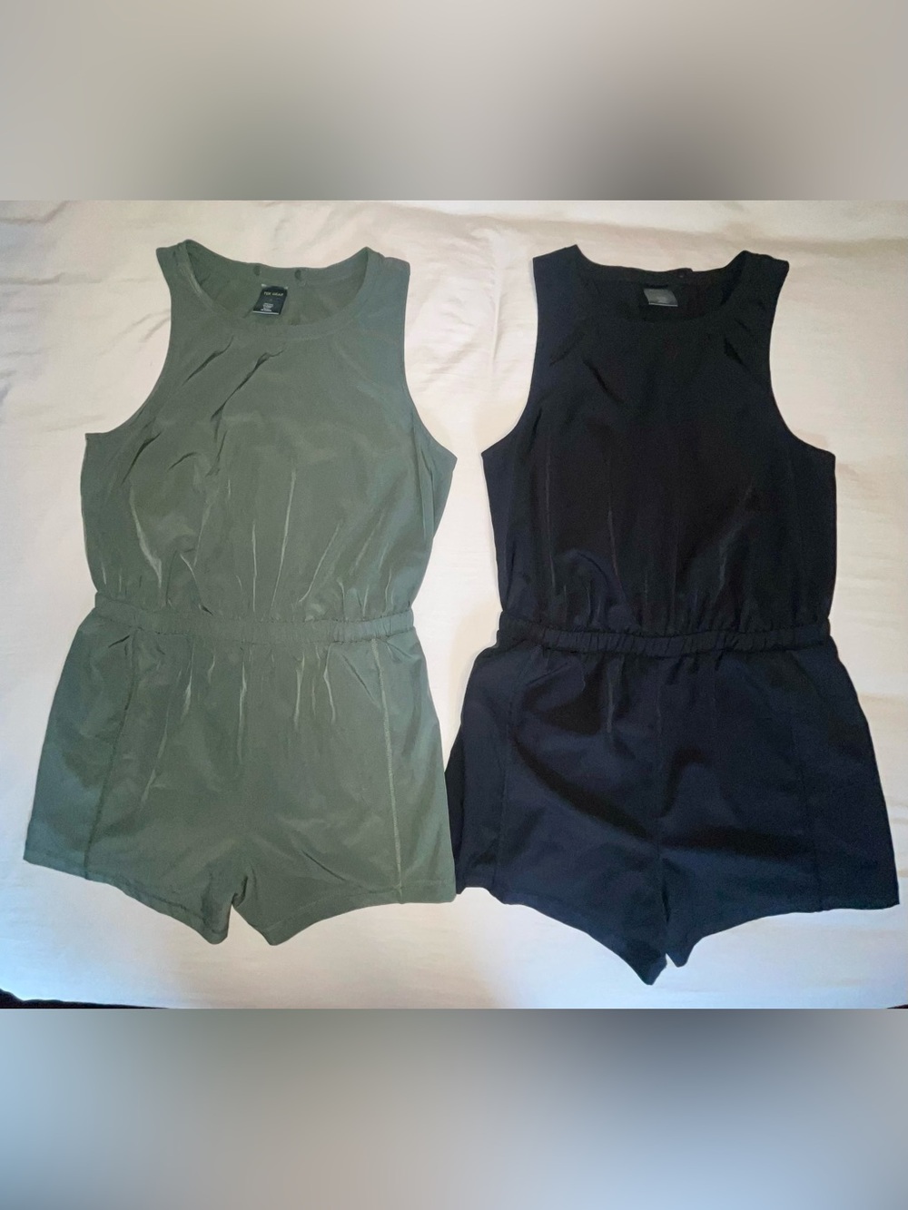 TWO Tek Gear Sleeveless Rompers - Black & Olive - Size Medium